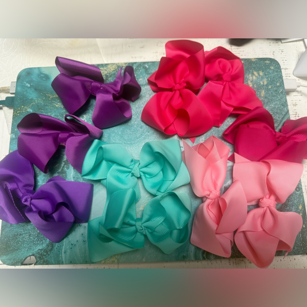 Colorful Kids Hair Bow Set of 10